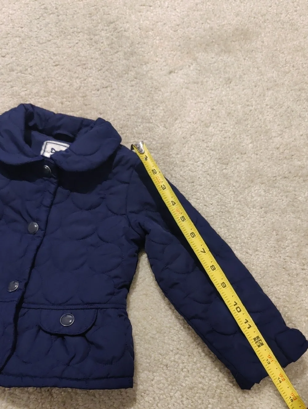 Gymboree Girls Quilted Navy Jacket Casual Snap Front Coat Lightweght Windbreaker